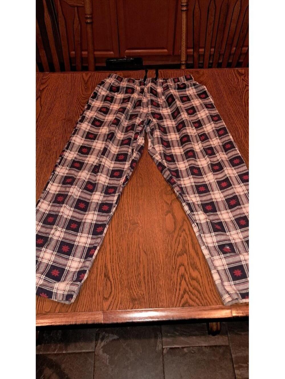 His‎ Pajama Pants Snow Flakes Red and Blue Size Med Pajama Pants